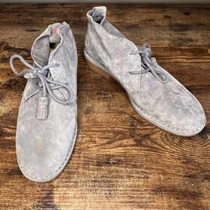 Hush Puppies Cyra Catelyn‎ Gray Suede Leather Lace Up Ankle Booties Women's 8.5